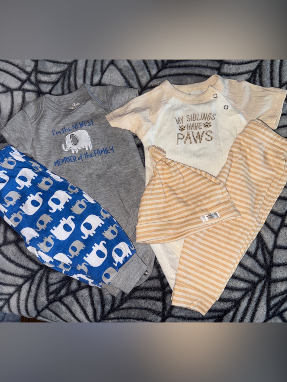 Elephant Pants + Bodysuit & Cream Bodysuit w/ Matching Pants Size 6-9 Months